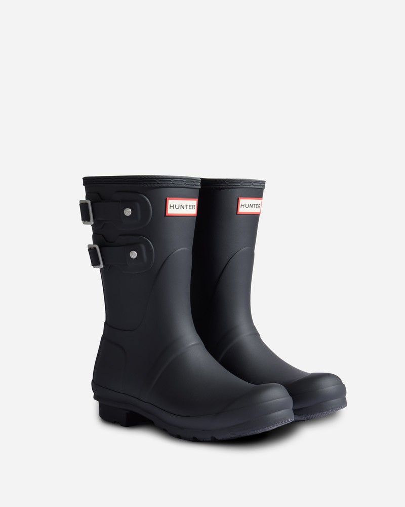 Hunter Original Multi Buckle Women Short Boots Black | 731685719