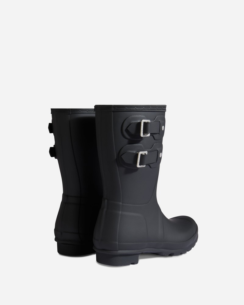 Hunter Original Multi Buckle Women Short Boots Black | 731685719