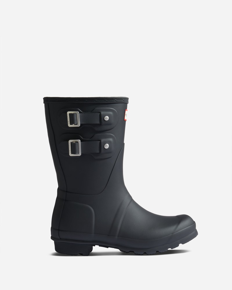 Hunter Original Multi Buckle Women Short Boots Black | 731685719