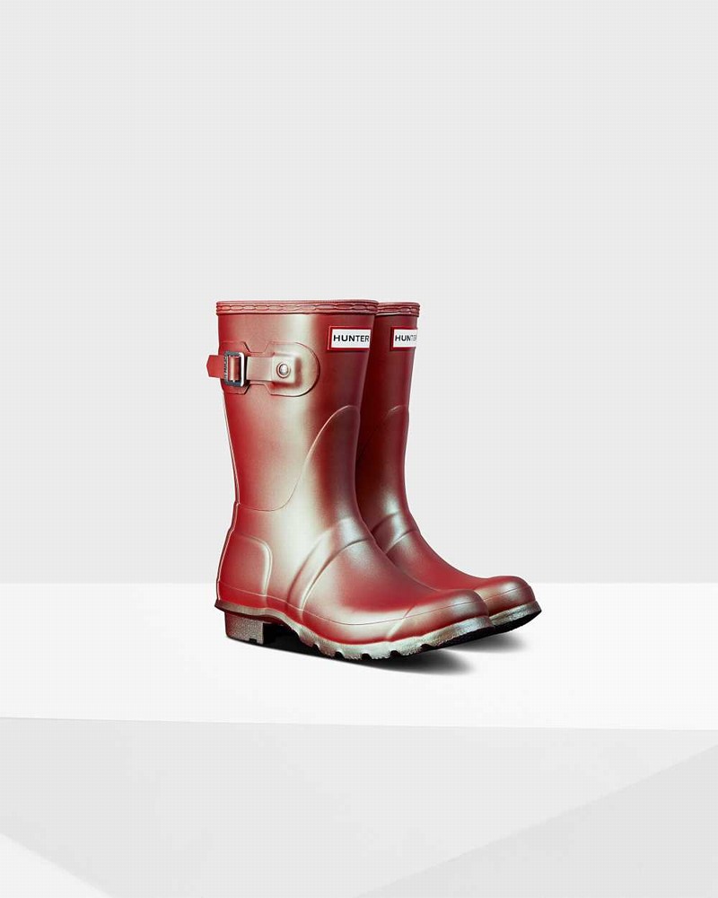 Hunter Original Nebula Short Mid-Calf Women Rain Boots Pink | 933112421