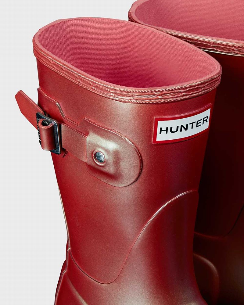 Hunter Original Nebula Short Mid-Calf Women Rain Boots Pink | 933112421