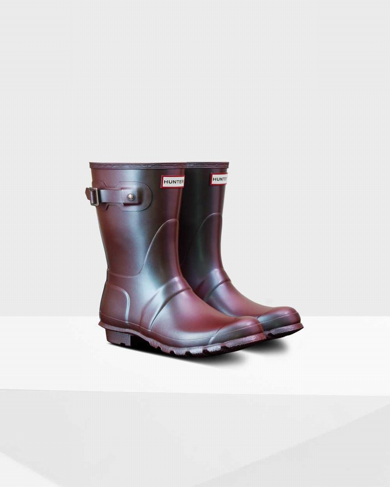 Hunter Original Nebula Short Mid-Calf Women Rain Boots Blue | 622840728