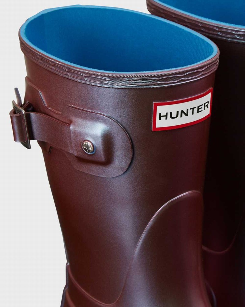 Hunter Original Nebula Short Mid-Calf Women Rain Boots Blue | 622840728