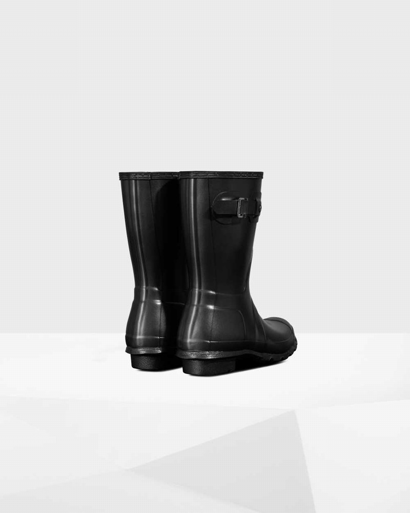 Hunter Original Pearlized Short Mid-Calf Women Rain Boots Black | 561040716