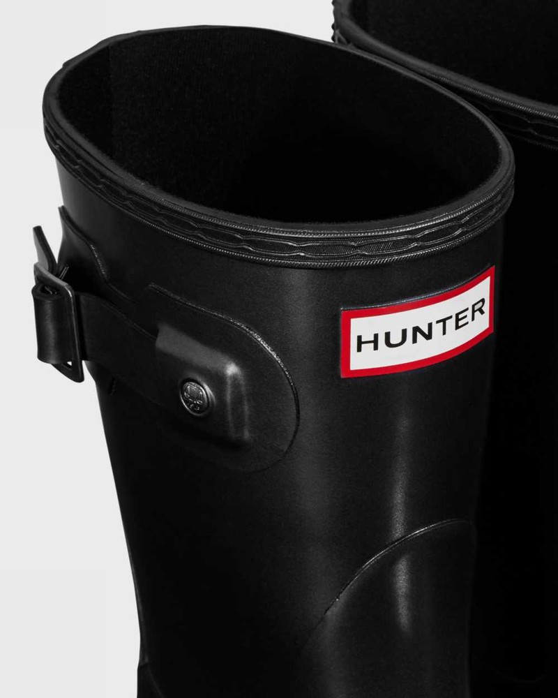 Hunter Original Pearlized Short Mid-Calf Women Rain Boots Black | 561040716