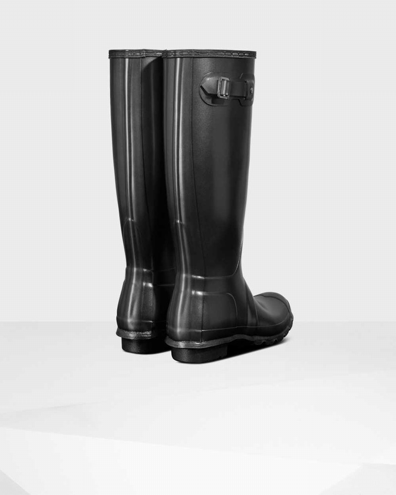 Hunter Original Pearlized Tall Women Rain Boots Black | 9804390