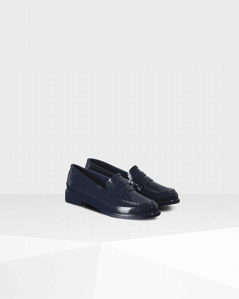 Hunter Original Penny Women Loafers Navy | 859954846