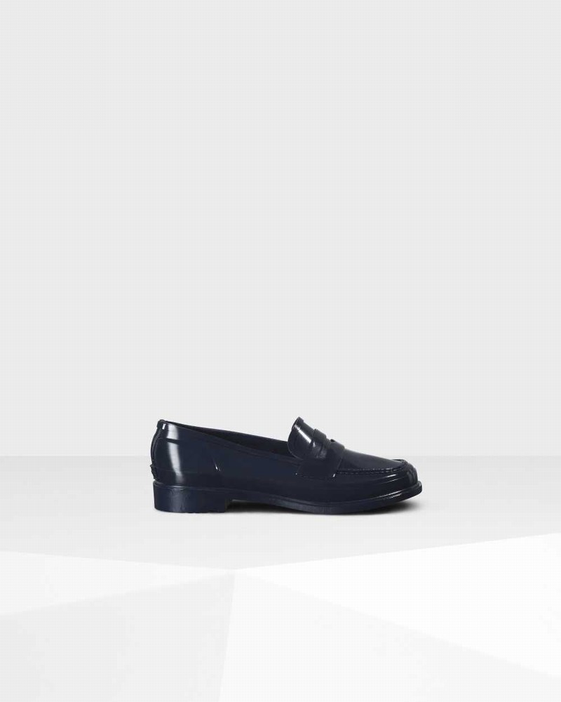 Hunter Original Penny Women Loafers Navy | 859954846