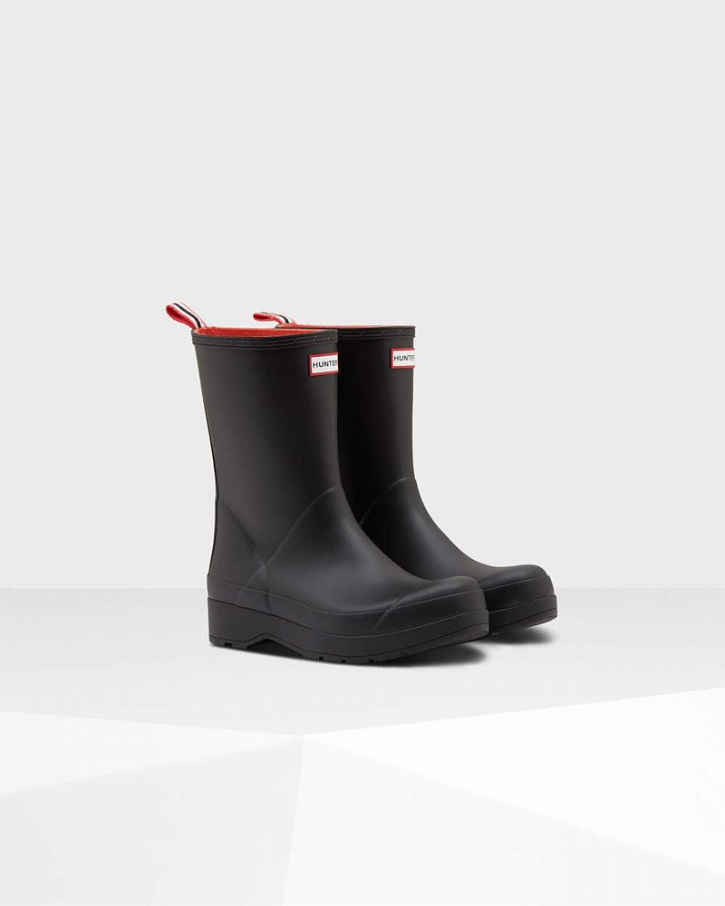 Hunter Original Play Insulated Mid-Height Men Rain Boots Black | 668472448