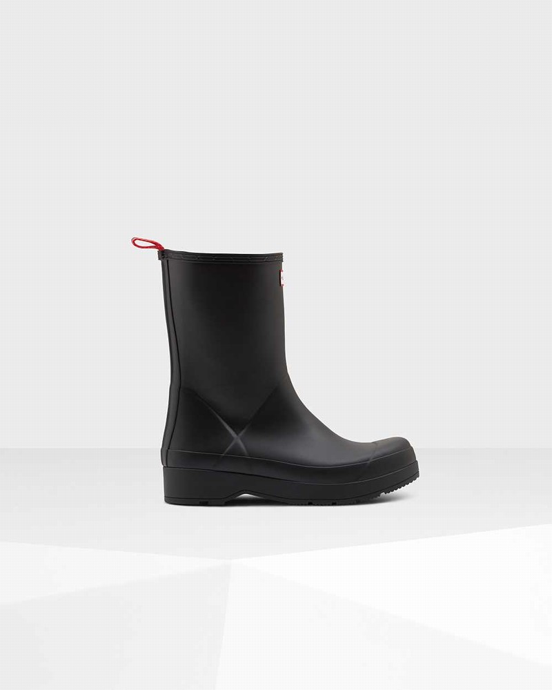 Hunter Original Play Insulated Mid-Height Men Rain Boots Black | 668472448