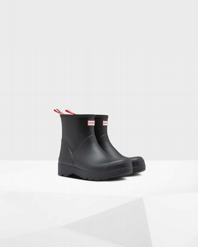 Hunter Original Play Insulated Short Men Rain Boots Black | 303138532