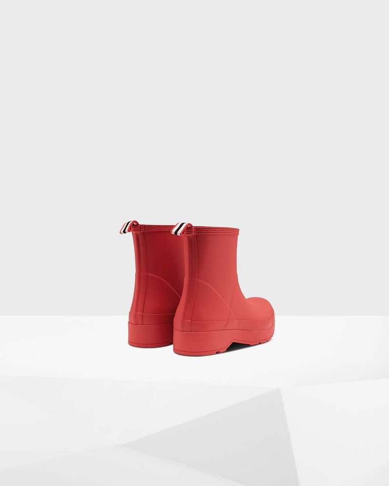 Hunter Original Play Short Men Short Boots Red | 571538925
