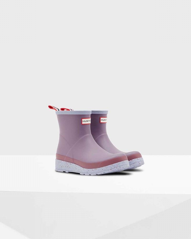 Hunter Original Play Short Speckle Mid-Calf Women Boots Purple | 603687900