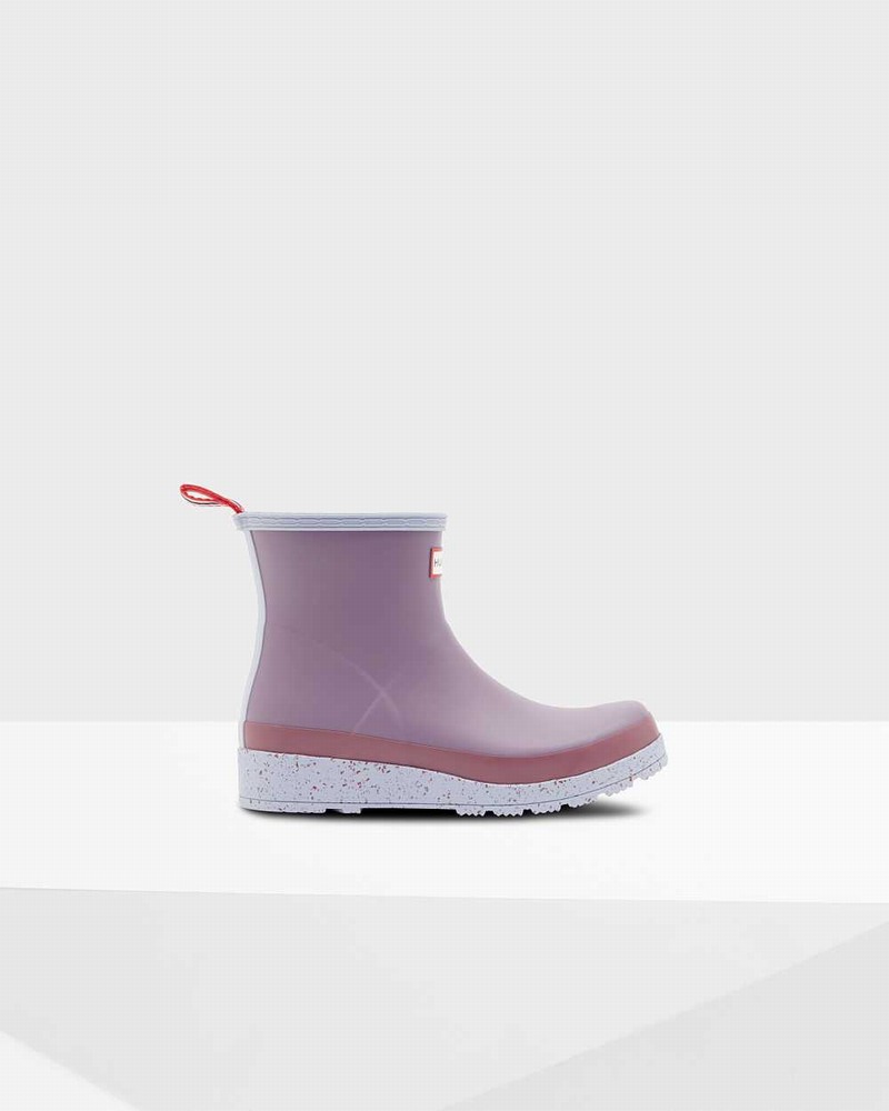 Hunter Original Play Short Speckle Mid-Calf Women Boots Purple | 603687900