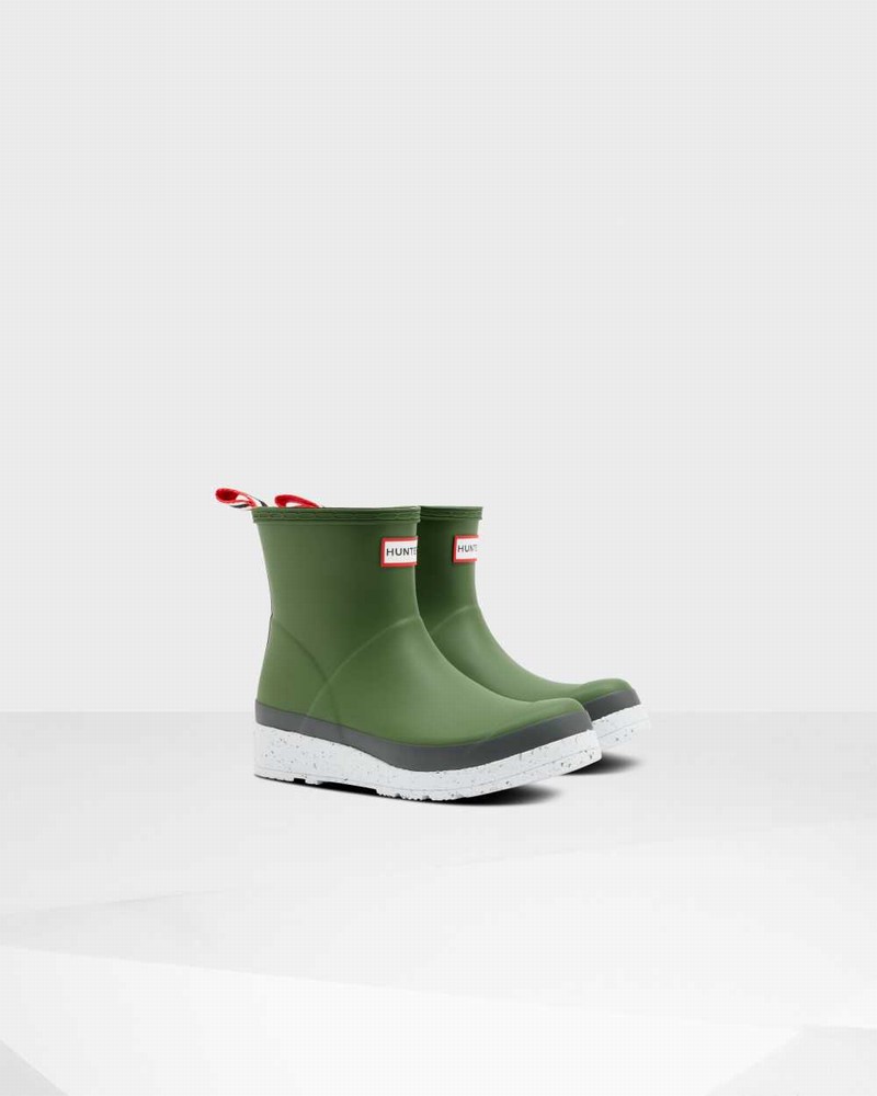 Hunter Original Play Short Speckle Mid-Calf Women Rain Boots Green | 186144876