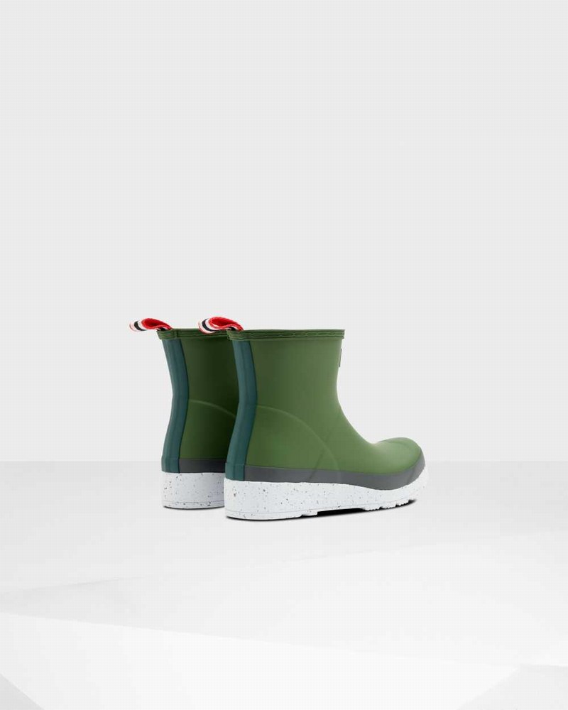 Hunter Original Play Short Speckle Mid-Calf Women Rain Boots Green | 186144876