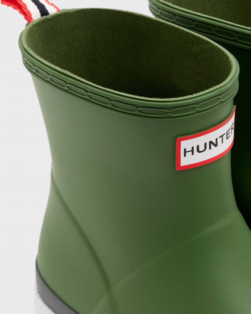 Hunter Original Play Short Speckle Mid-Calf Women Rain Boots Green | 186144876