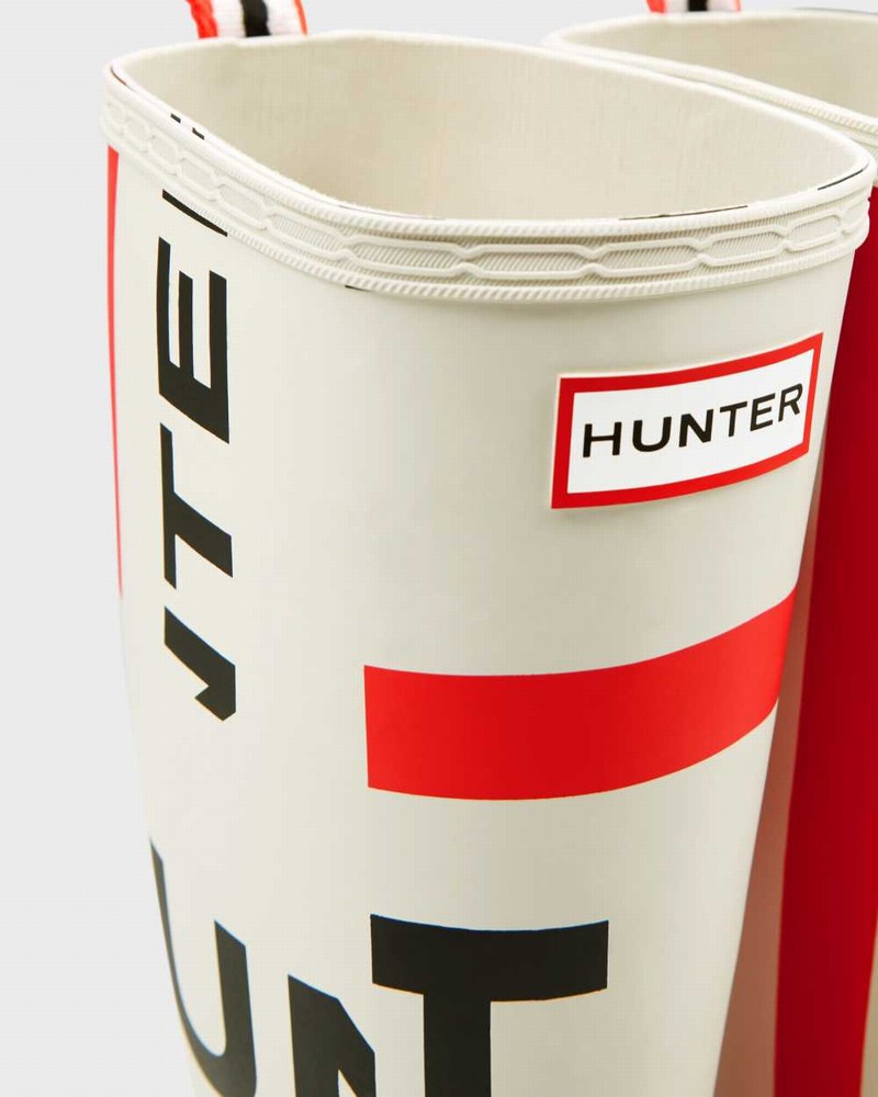 Hunter Original Play Tall Exploded Logo Mid-Calf Women Boots White | 606713527