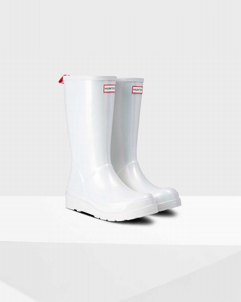 Hunter Original Play Tall Nebula Mid-Calf Women Boots White | 314596124