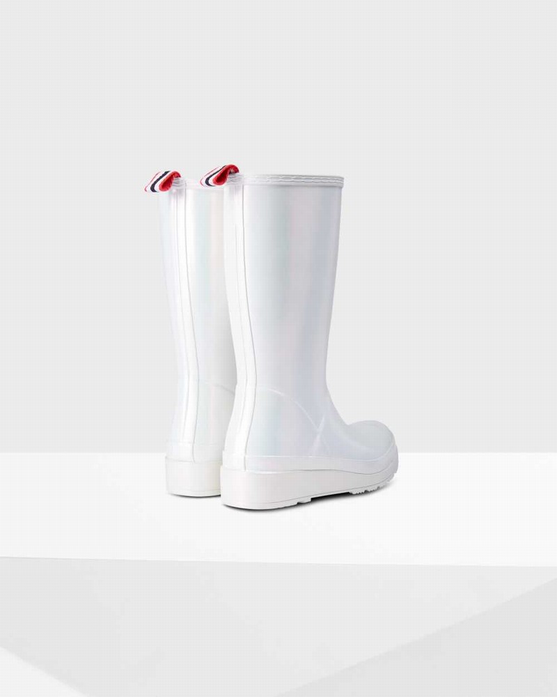 Hunter Original Play Tall Nebula Mid-Calf Women Boots White | 314596124