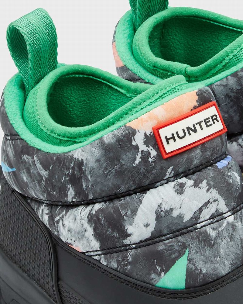 Hunter Original Printed Insulated Ankle Women Snow Boots Black | 84317416