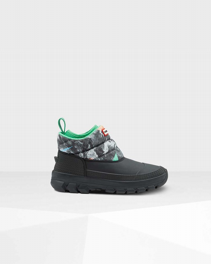 Hunter Original Printed Insulated Ankle Women Snow Boots Black | 84317416