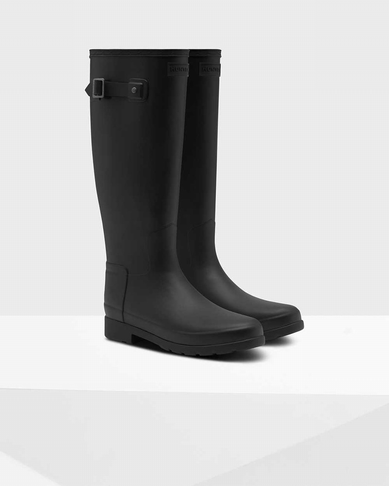 Hunter Original Refined Tall Women Rain Boots Black | 121851670