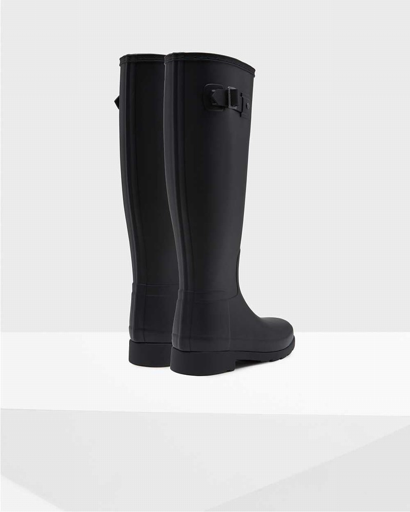 Hunter Original Refined Tall Women Rain Boots Black | 121851670