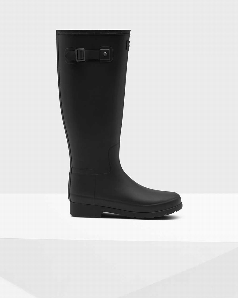 Hunter Original Refined Tall Women Rain Boots Black | 121851670