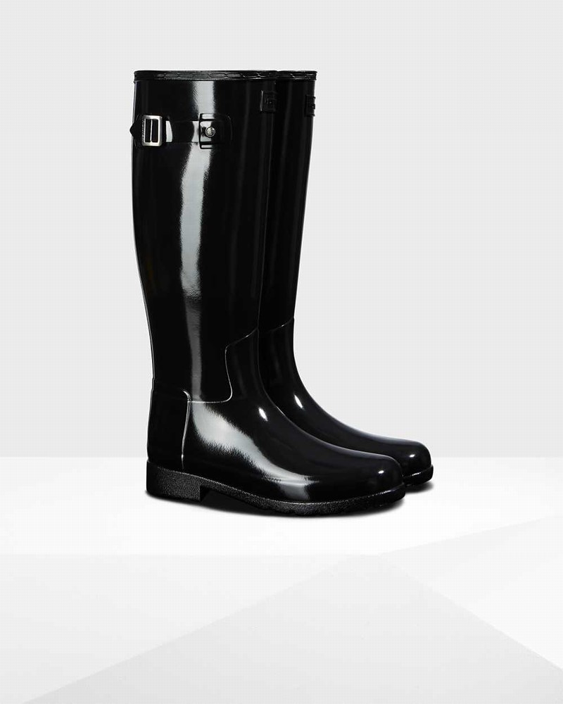 Hunter Original Refined Tall Women Wellington Boots Black | 178336251