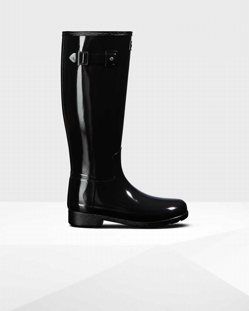 Hunter Original Refined Tall Women Wellington Boots Black | 178336251