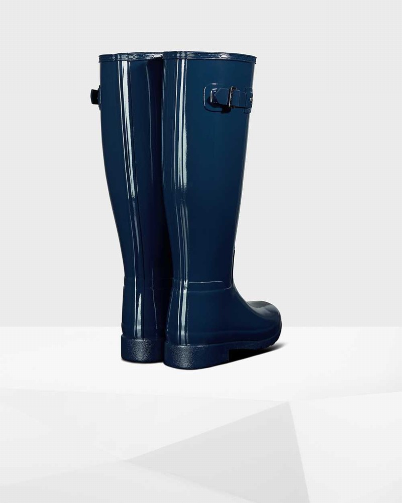 Hunter Original Refined Tall Women Wellington Boots Blue | 967482703