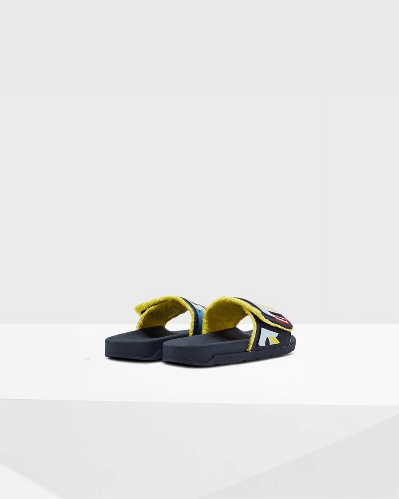 Hunter Original Rockpool Camo Print Adjustable Women Slides Navy | 955627402