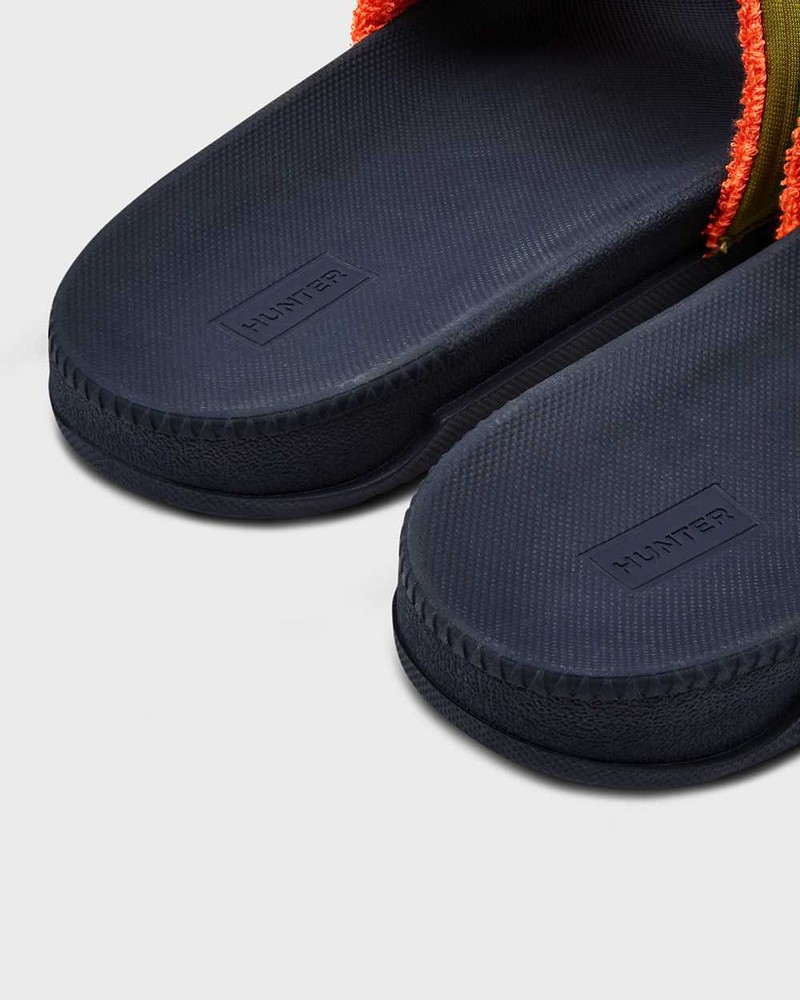 Hunter Original Rockpool Camo Print Adjustable Men Slides Olive | 684321035