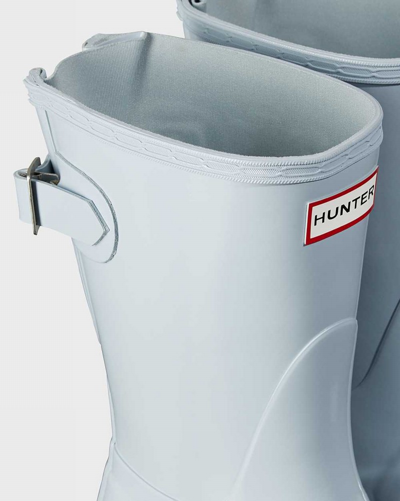 Hunter Original Short Back Adjustable Women Rain Boots Grey | 756449818