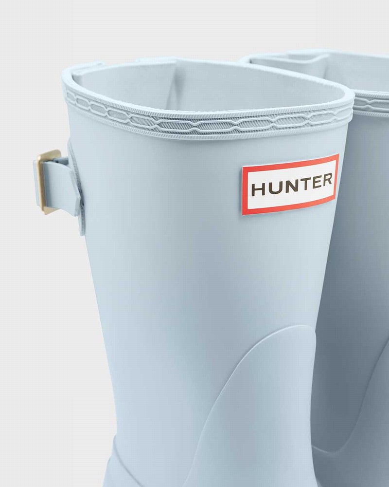 Hunter Original Short Back Adjustable Women Rain Boots Grey | 983017658