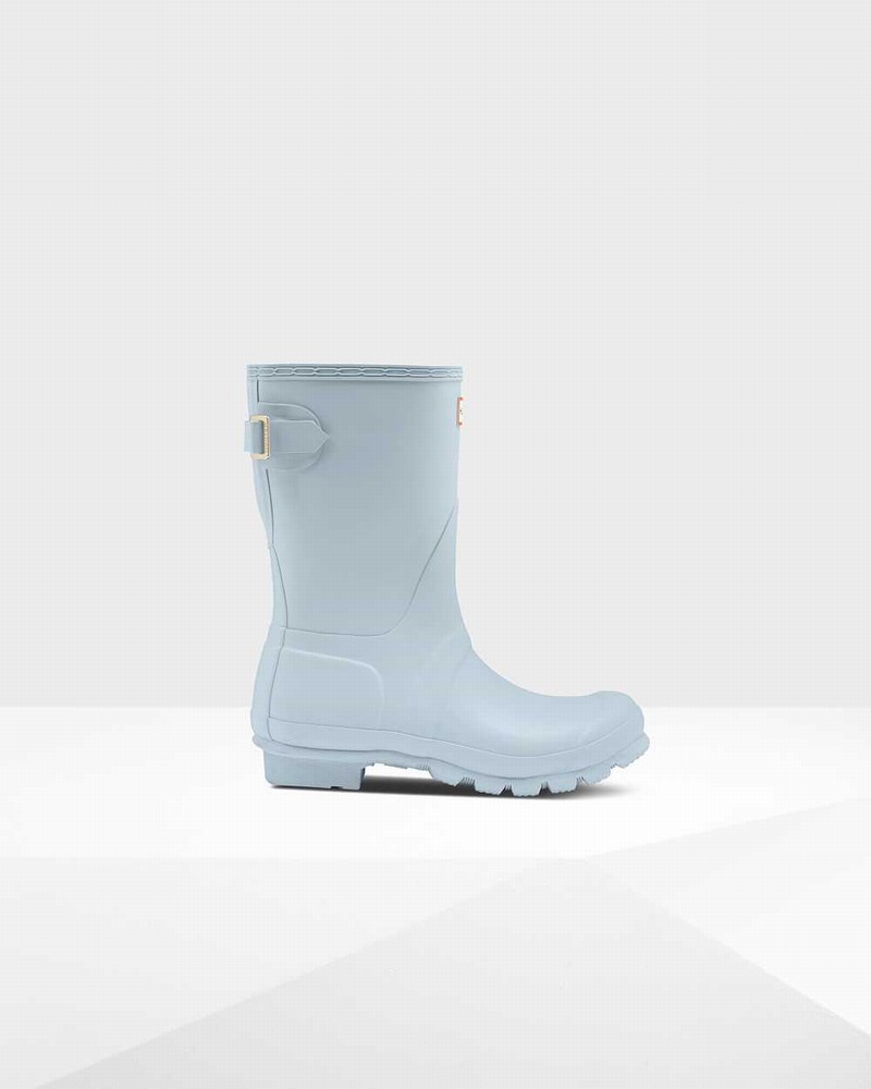 Hunter Original Short Back Adjustable Women Rain Boots Grey | 983017658