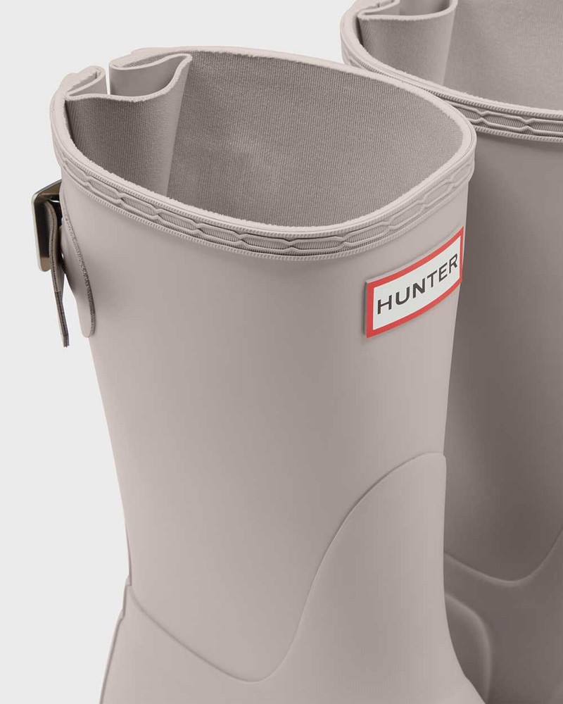 Hunter Original Short Back Adjustable Women Rain Boots Beige | 33457006
