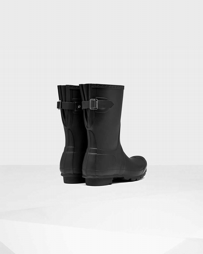 Hunter Original Short Back Adjustable Women Rain Boots Black | 2607521