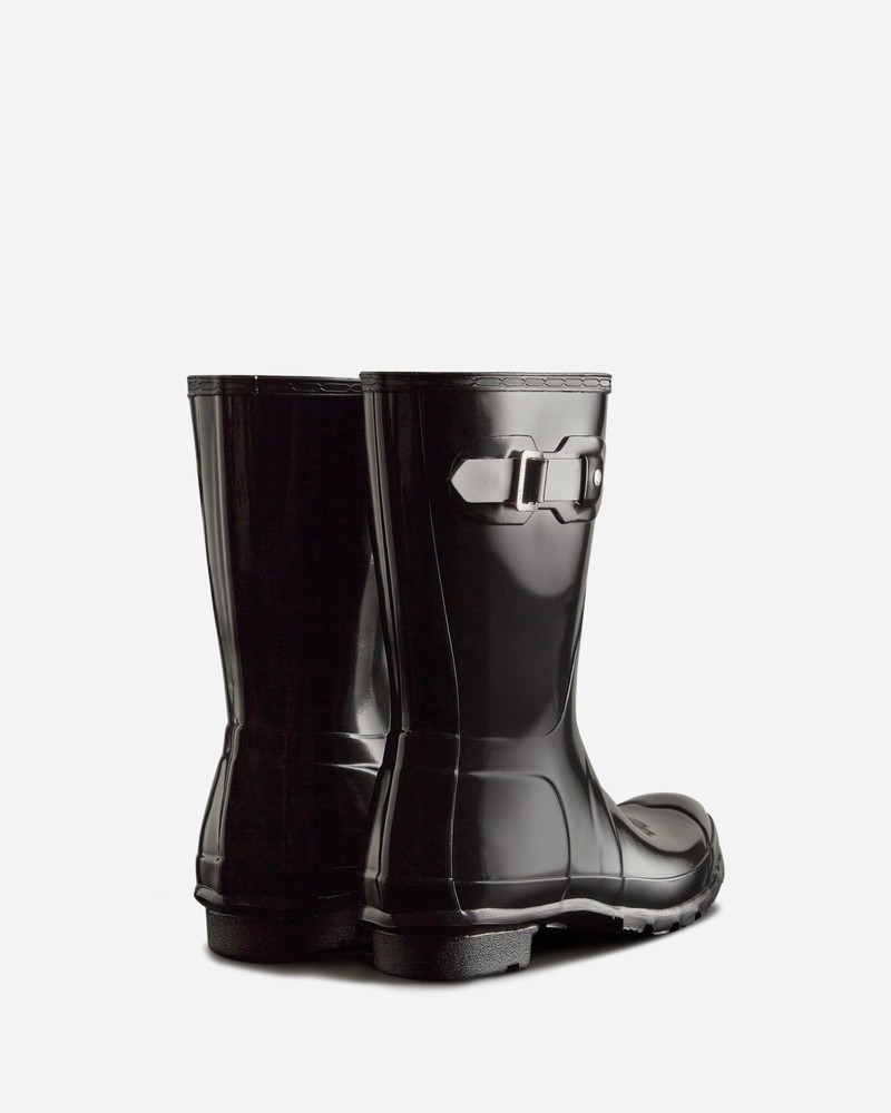 Hunter Original Short Gloss Women Wellington Boots Black | 867905437