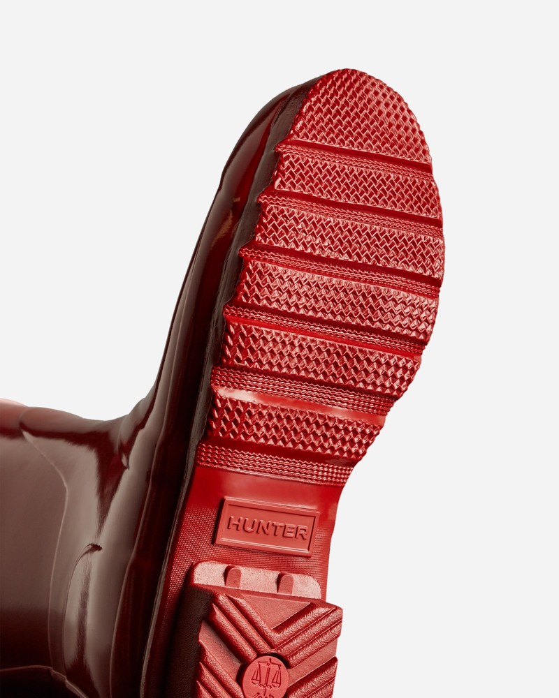 Hunter Original Short Gloss Women Wellington Boots Red | 121585637