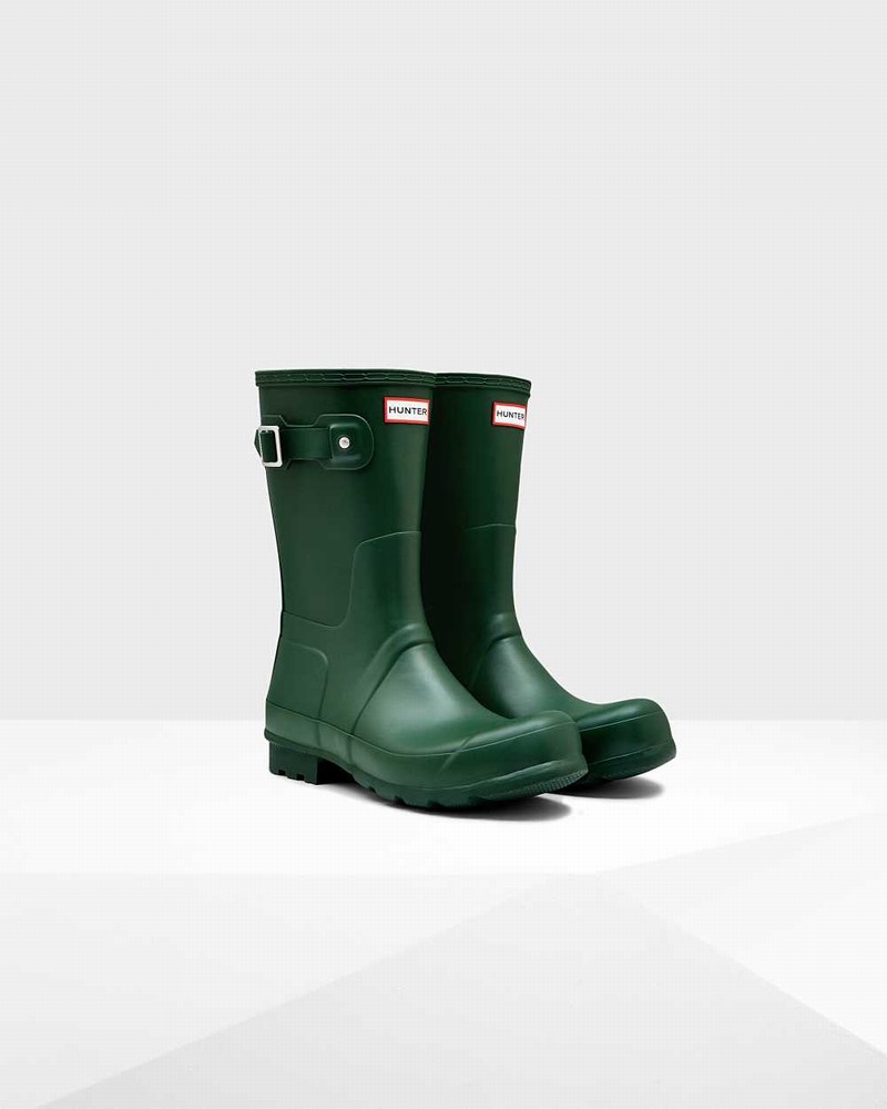Hunter Original Short Men Short Boots Green | 688211699