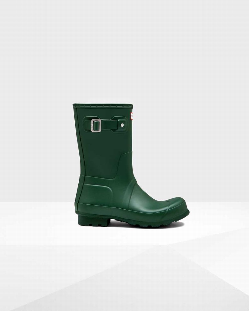 Hunter Original Short Men Short Boots Green | 688211699