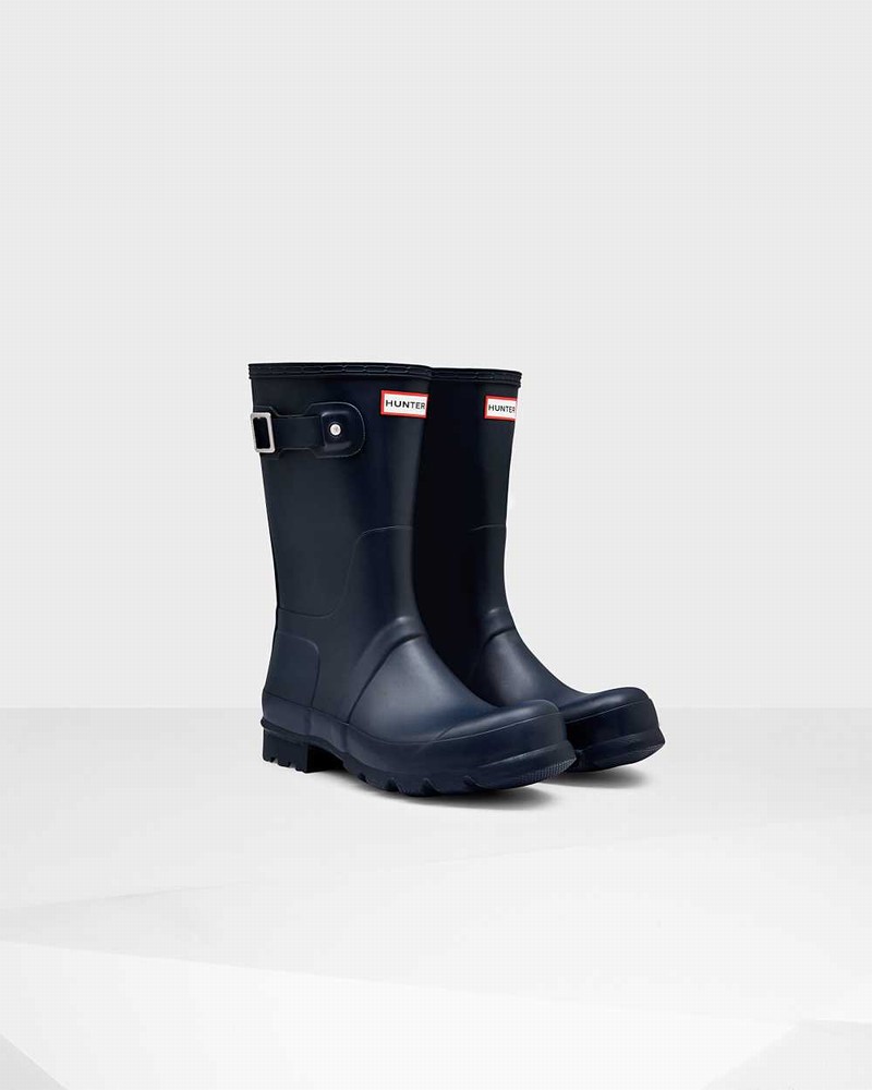 Hunter Original Short Men Short Boots Navy | 386254348
