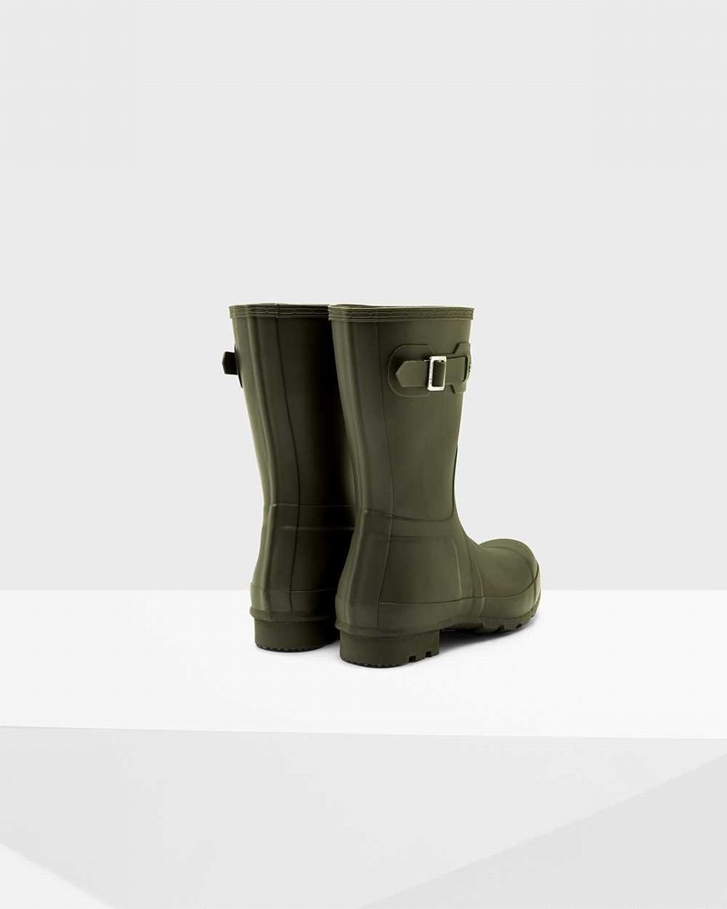 Hunter Original Short Men Short Boots Olive | 209846070