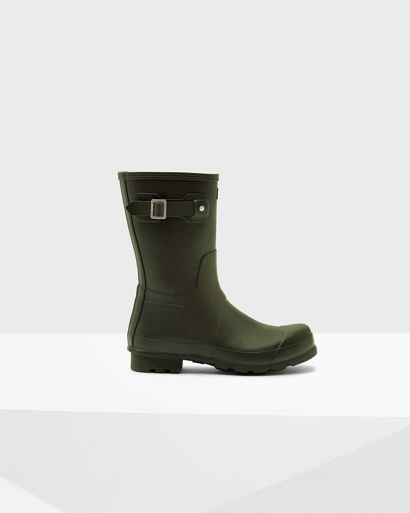 Hunter Original Short Men Short Boots Olive | 209846070