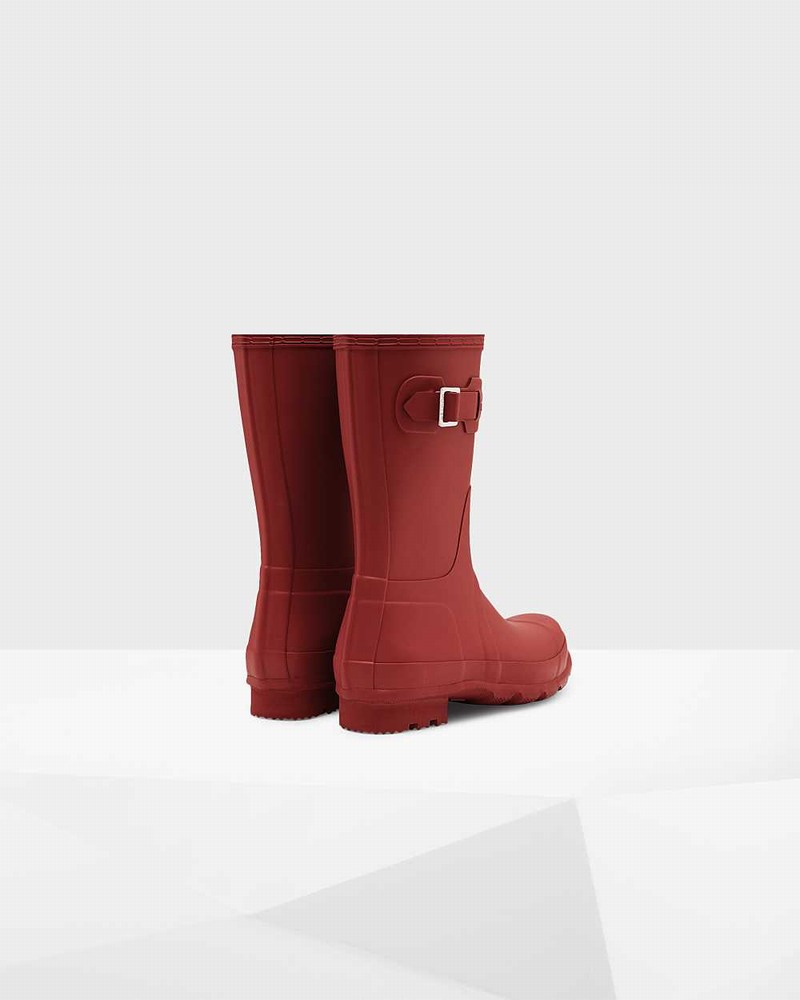 Hunter Original Short Men Short Boots Red | 686839504