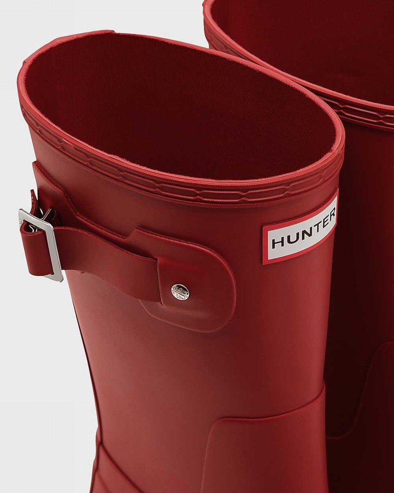 Hunter Original Short Men Short Boots Red | 686839504