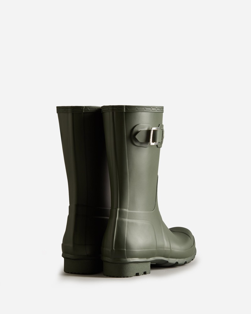 Hunter Original Short Men Wellington Boots Olive | 811759672