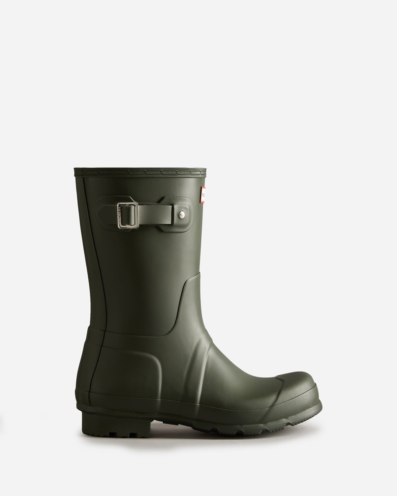 Hunter Original Short Men Wellington Boots Olive | 811759672